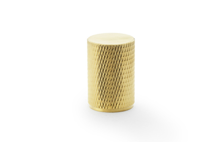 View Alexander & Wilks Brunel Knurled Cylinder Cupboard Knob - Satin Brass PVD - 35mm offered by HiF Kitchens