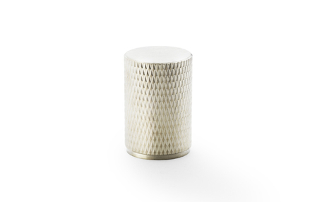 Added Alexander & Wilks Brunel Knurled Cylinder Cupboard Knob - Satin Nickel - 35mm To Basket