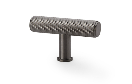 View Alexander & Wilks Crispin Knurled T-bar Cupboard Knob - Dark Bronze PVD offered by HiF Kitchens