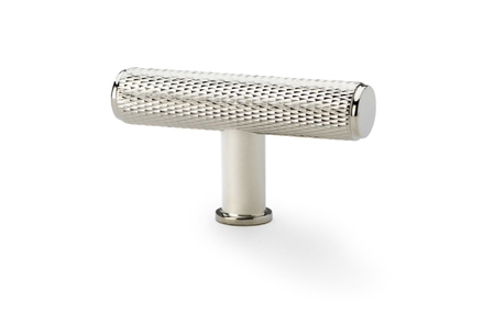 View Alexander & Wilks Crispin Knurled T-bar Cupboard Knob - Polished Nickel offered by HiF Kitchens