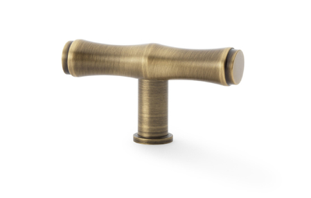 View Alexander & Wilks Crispin Bamboo T-bar Cupboard Knob - Antique Brass offered by HiF Kitchens