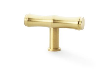 Added Alexander & Wilks Crispin Bamboo T-bar Cupboard Knob - Satin Brass PVD To Basket