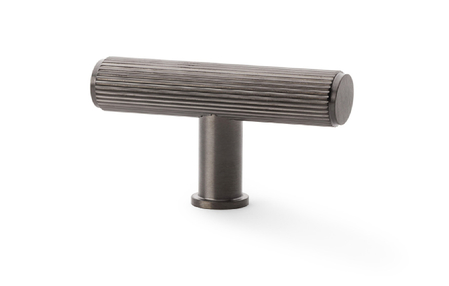 View Alexander & Wilks Crispin Reeded T-bar Cupboard Knob - Dark Bronze PVD offered by HiF Kitchens