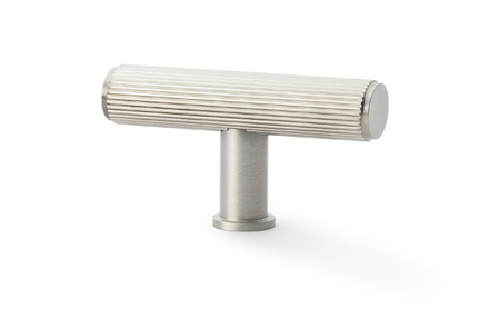 View Alexander & Wilks Crispin Reeded T-bar Cupboard Knob - Satin Nickel offered by HiF Kitchens