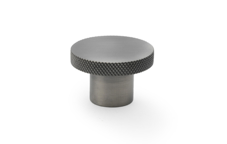 View Alexander & Wilks Hanover Knurled Circular Cupboard Knob - Antique Nickel - 30mm offered by HiF Kitchens