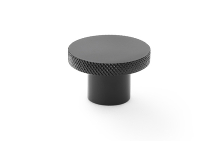 Added Alexander & Wilks Hanover Knurled Circular Cupboard Knob - Black - 30mm To Basket