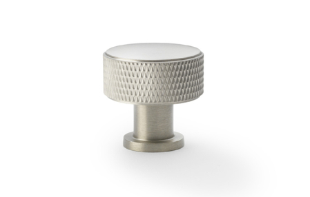 View Alexander & Wilks Lucia Knurled Cupboard Knob - Satin Nickel - 29mm offered by HiF Kitchens