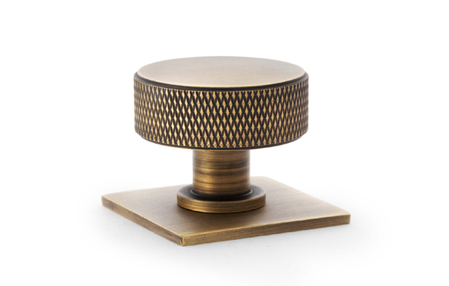 View Alexander & Wilks Lucia Knurled Cupboard Knob - Antique Brass - 35mm offered by HiF Kitchens