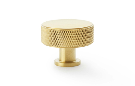 Added Alexander & Wilks Lucia Knurled Cupboard Knob - Satin Brass PVD - 35mm To Basket