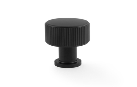 Added Alexander & Wilks Lucia Reeded Cupboard Knob - Black - 29mm To Basket