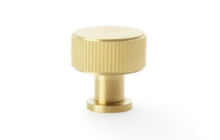 View Alexander & Wilks Lucia Reeded Cupboard Knob - Satin Brass PVD - 29mm offered by HiF Kitchens