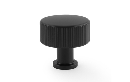 View Alexander & Wilks Lucia Reeded Cupboard Knob - Black - 35mm offered by HiF Kitchens