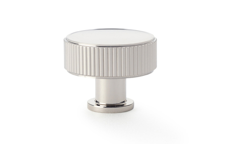 View Alexander & Wilks Lucia Reeded Cupboard Knob - Polished Nickel - 35mm offered by HiF Kitchens