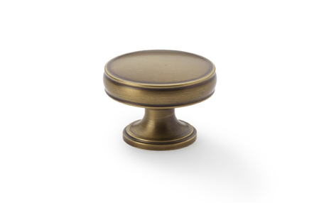 View Alexander & Wilks Lynd Cupboard Knob - Antique Brass - 32mm offered by HiF Kitchens