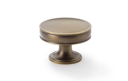 View Alexander & Wilks Lynd Cupboard Knob - Antique Brass - 38mm offered by HiF Kitchens