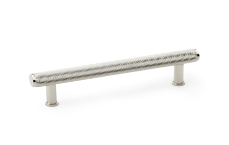 View Alexander & Wilks Crispin Knurled T-bar Cupboard Pull Handle - Polished Nickel - Centres 128mm offered by HiF Kitchens