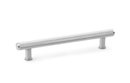 Added Alexander & Wilks Crispin Knurled T-bar Cupboard Pull Handle - Satin Chrome - Centres 128mm To Basket