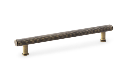 Added Alexander & Wilks Crispin Knurled T-bar Cupboard Pull Handle - Antique Brass - Centres 160mm To Basket