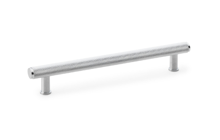 View Alexander & Wilks Crispin Knurled T-bar Cupboard Pull Handle - Satin Chrome - Centres 160mm offered by HiF Kitchens