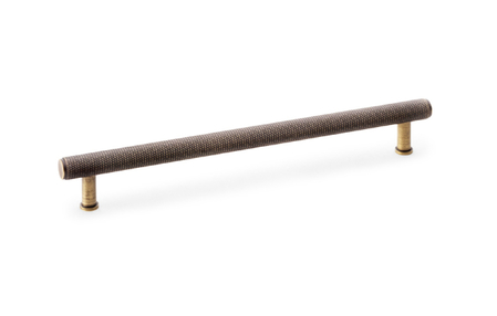 View Alexander & Wilks Crispin Knurled T-bar Cupboard Pull Handle - Antique Brass - Centres 224mm offered by HiF Kitchens