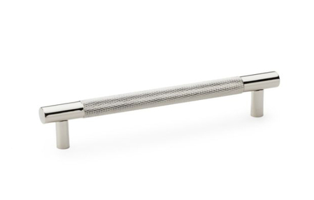 View Alexander & Wilks Brunel Knurled T-Bar Cupboard Handle - Polished Nickel - Centres 128mm offered by HiF Kitchens