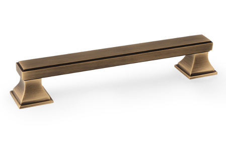 View Jesper Square Cupboard Pull Handle - Antique Brass -128mm Centres offered by HiF Kitchens