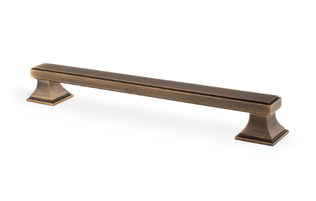 View Jesper Square Cupboard Pull Handle - Antique Brass -160mm Centres offered by HiF Kitchens