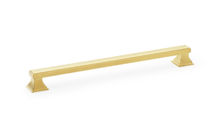 View Alexander & Wilks Jesper Square Cabinet Pull Handle - Satin Brass PVD - Centres 224mm offered by HiF Kitchens