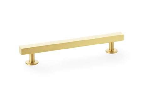 View Alexander & Wilks Square T-Bar Cabinet Pull Handle - Satin Brass - Centres 128mm offered by HiF Kitchens