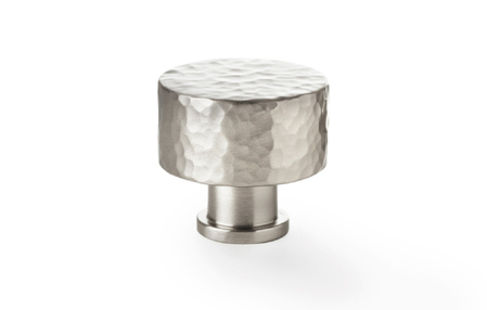 View Alexander & Wilks Leila Hammered Cupboard Knob - Satin Nickel - 30mm offered by HiF Kitchens