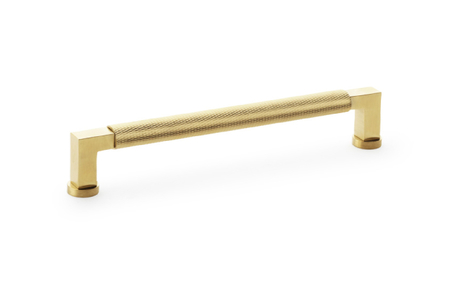 View Alexander & Wilks Camille Knurled Cabinet Pull Handle - Satin Brass PVD offered by HiF Kitchens