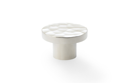 View Alexander & Wilks Hanover Hammered Cupboard Knob - Polished Nickel - 30mm offered by HiF Kitchens