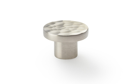 Added Alexander & Wilks Hanover Hammered Cupboard Knob - Satin Nickel - 30mm To Basket