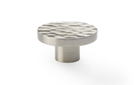 Added Alexander & Wilks Hanover Hammered Cupboard Knob - Satin Nickel - 38mm To Basket