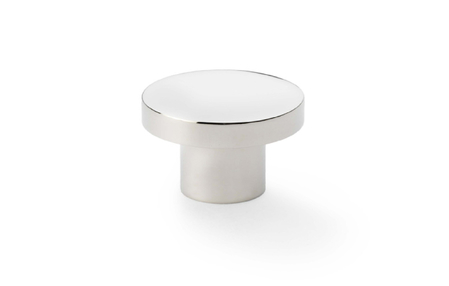 View Alexander & Wilks Hanover Plain Cupboard Knob - Polished Nickel - Knob 30mm offered by HiF Kitchens