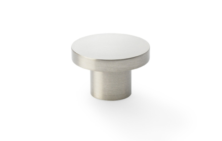 Added Alexander & Wilks Hanover Plain Cupboard Knob - Satin Nickel - Knob 30mm To Basket