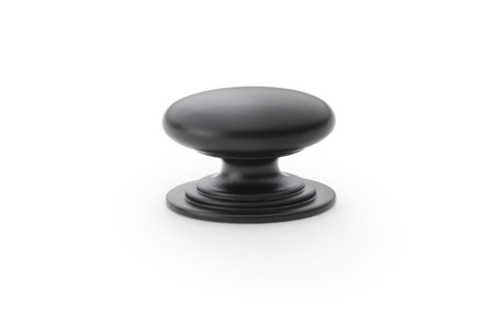 View Alexander & Wilks Waltz Round Cupboard Knob on Stepped Rose - Black - 25mm offered by HiF Kitchens