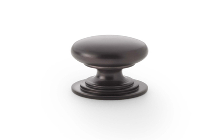 View Alexander & Wilks Waltz Round Cupboard Knob on Stepped Rose - Dark Bronze - 25mm offered by HiF Kitchens