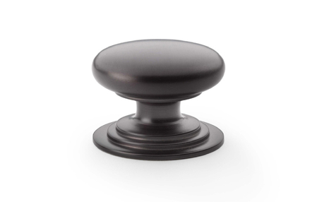 Added Alexander & Wilks Waltz Round Cupboard Knob on Stepped Rose - Dark Bronze - 38mm To Basket