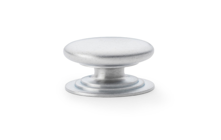 View Alexander & Wilks Waltz Round Cupboard Knob on Stepped Rose - Satin Chrome - 38mm offered by HiF Kitchens