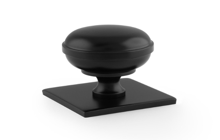 Added Alexander & Wilks Quantock Cupboard Knob on Square Backplate - Black - 34mm To Basket