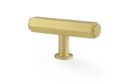 View Alexander and Wilks Vesper Hex T-Bar Cabinet Knob - Satin Brass offered by HiF Kitchens