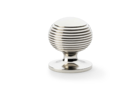 View Alexander & Wilks Caesar Cupboard Knob on Round Rose - Polished Nickel - 32mm offered by HiF Kitchens