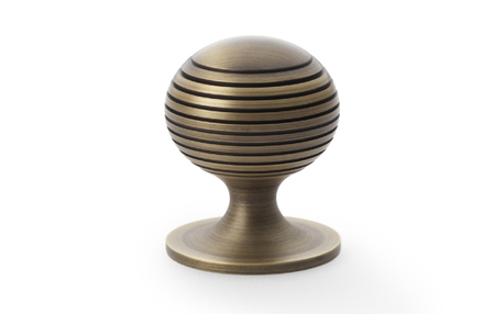 View Alexander & Wilks Caesar Cupboard Knob on Round Rose - Antique Brass - 38mm offered by HiF Kitchens