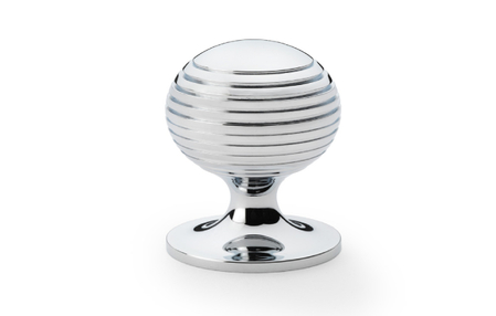 View Alexander & Wilks Caesar Cupboard Knob on Round Rose - Polished Chrome - 38mm offered by HiF Kitchens