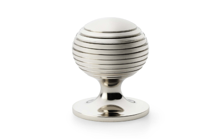 Added Alexander & Wilks Caesar Cupboard Knob on Round Rose - Polished Nickel - 38mm To Basket