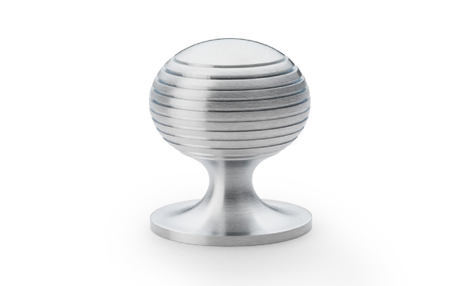 View Alexander & Wilks Caesar Cupboard Knob on Round Rose - Satin Chrome - 38mm offered by HiF Kitchens