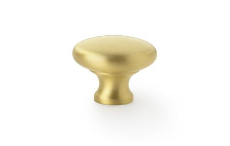 View Alexander & Wilks Wade Round Cupboard Knob - Satin Brass - 32mm offered by HiF Kitchens