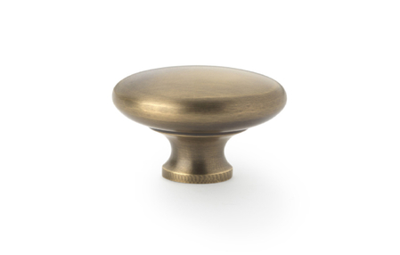 View Alexander & Wilks Wade Round Cupboard Knob - Antique Brass - 38mm offered by HiF Kitchens