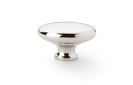 View Alexander & Wilks Wade Round Cupboard Knob - Polished Nickel - 38mm offered by HiF Kitchens